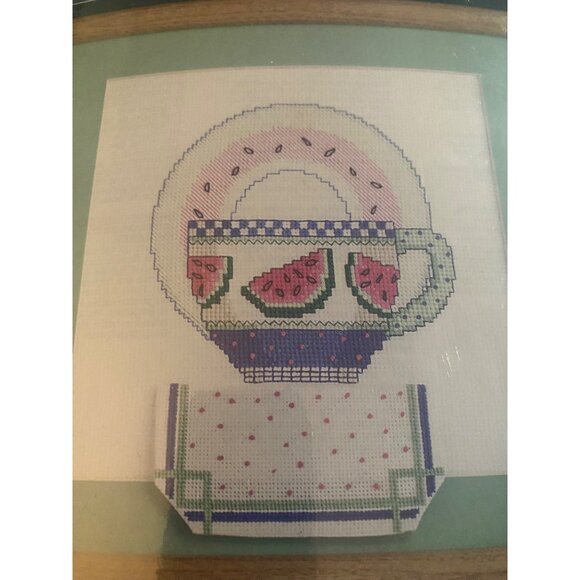 Designs for the Needle Cross Stitch Kit Watermelon Teacup #5355 Cottagecore - Picture 5 of 8